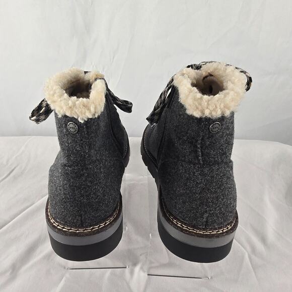 Madden NYC Boots Women's 11 Hiker Wedge ECO LUX Charcoal Grey Foam Insoles NWT - Picture 14 of 15